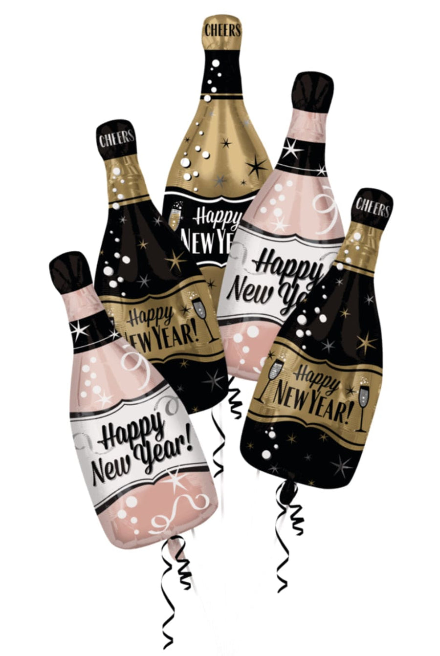 3 tegundir "Happy New Year" kampavínsblöðrur - 66cm