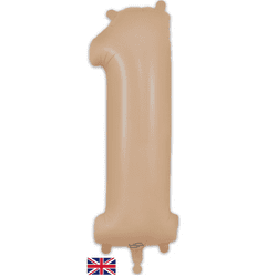 Stórar beige mattar tölustafablöðrur, 86cm