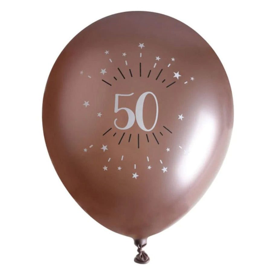 Rósagyllt 50 ára latex blaðra 30cm